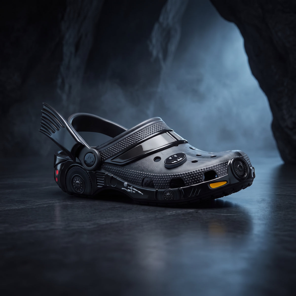 Sabots LAS ROSAS Dark Ride noirs avec ailerons, carrosserie moulée et charms d'origine